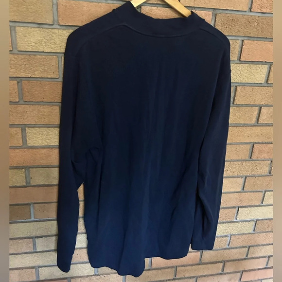 Nike Men's Logo Crewneck Pullover Knit Long Sleeve Shirt Navy Blue Size XL - Picture 4 of 5